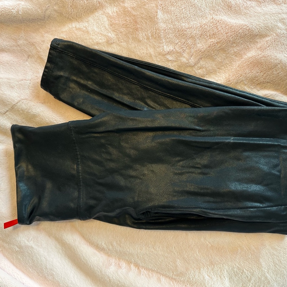 SPANX Black Faux Leather Leggings